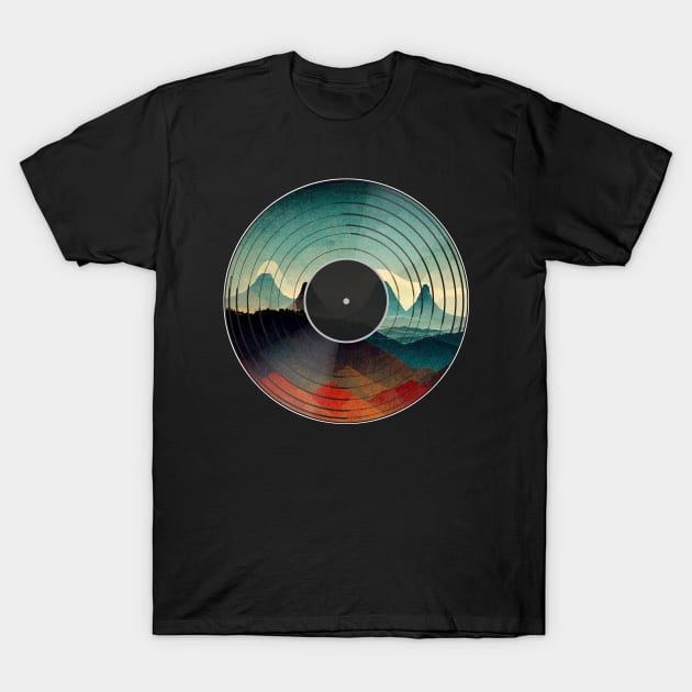 Mountain on Vinyl T-Shirt by Bondoboxy